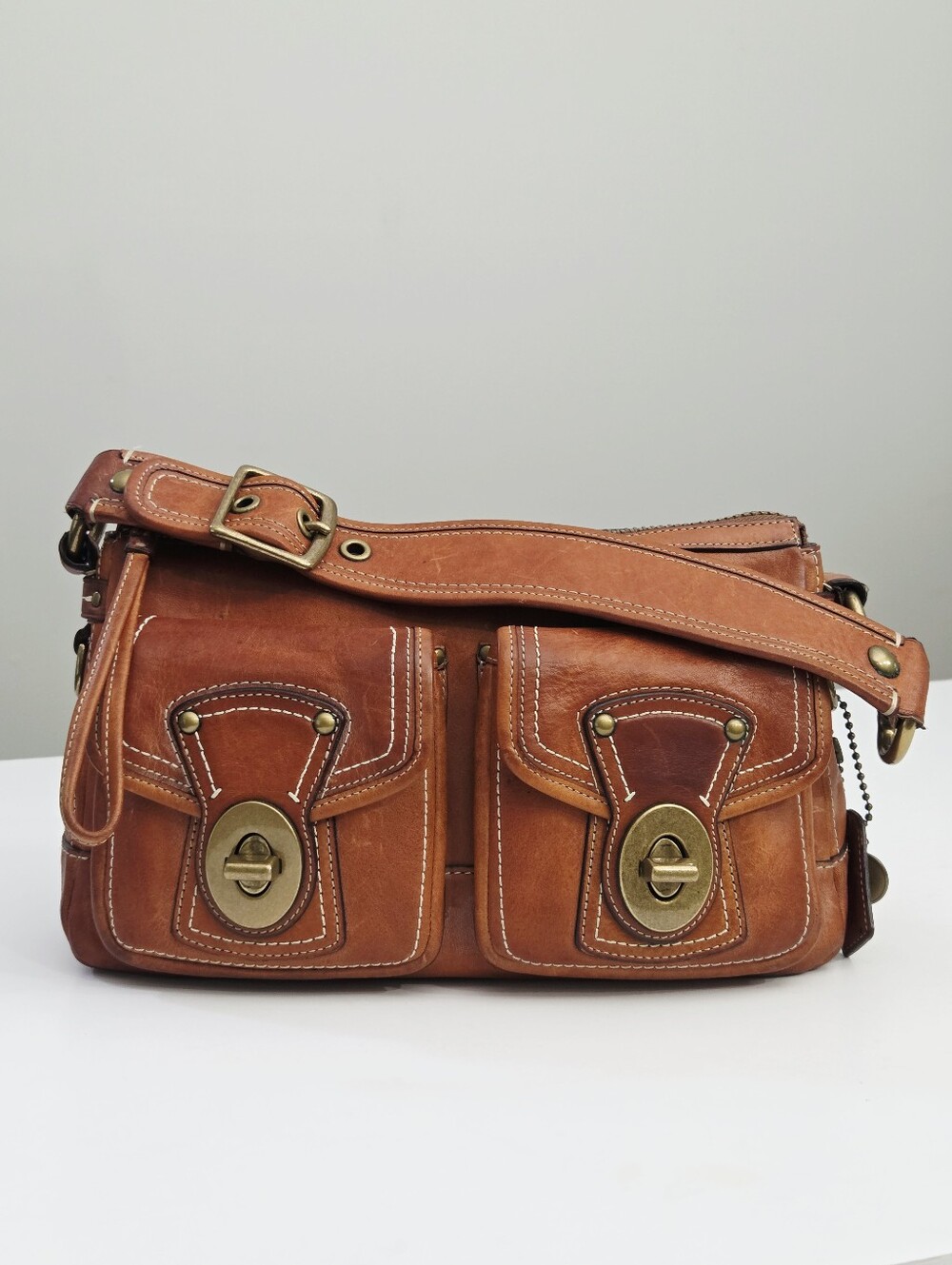 VINTAGE Y2K COACH LEGACY 65TH ANNIVERSARY SATCHEL BAG - WHISKEY LEATHER